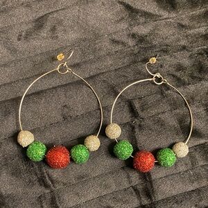 Sparkling Holiday Hoop Earrings